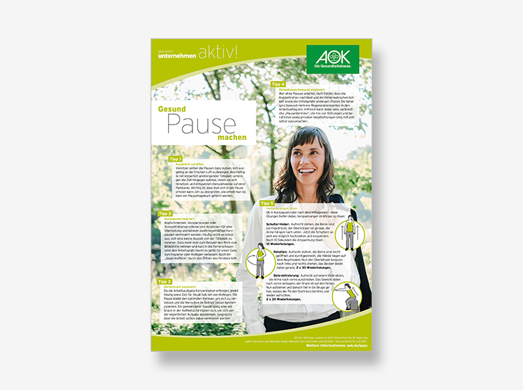 gesundes unternehmen - Poster Gesund Pause machen Poster Gesund Pause machen mit praktischen Tipps